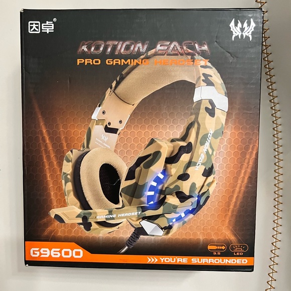 Camouflage Gaming Headphones with Microphone and LED Light for PS4, Xbox One Com - Picture 2 of 15